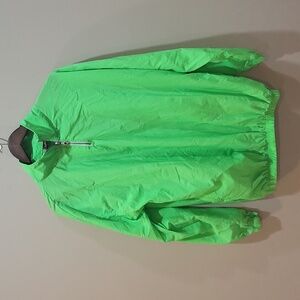EUC Neon Green pullover with zipper. 80's costume jacket Size L/XL